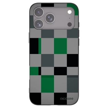 Picasee Μαύρη θήκη σιλικόνης για Apple iPhone 17 Pro Max - Block Grid