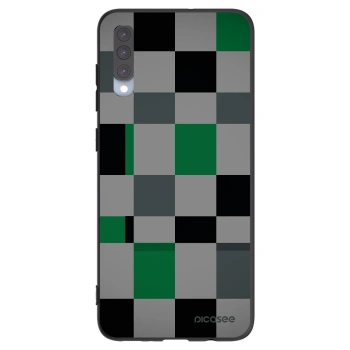 Picasee Μαύρη θήκη σιλικόνης για Samsung Galaxy A70 A705F - Block Grid