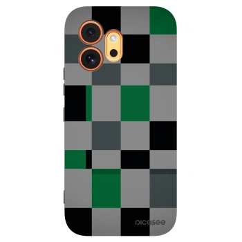 Picasee Μαύρη θήκη σιλικόνης για Honor 600 - Block Grid
