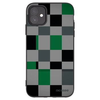 Picasee Μαύρη θήκη σιλικόνης για Apple iPhone 11 - Block Grid
