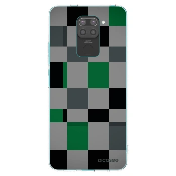 Picasee Μαύρη θήκη σιλικόνης για Xiaomi Redmi Note 9 - Block Grid