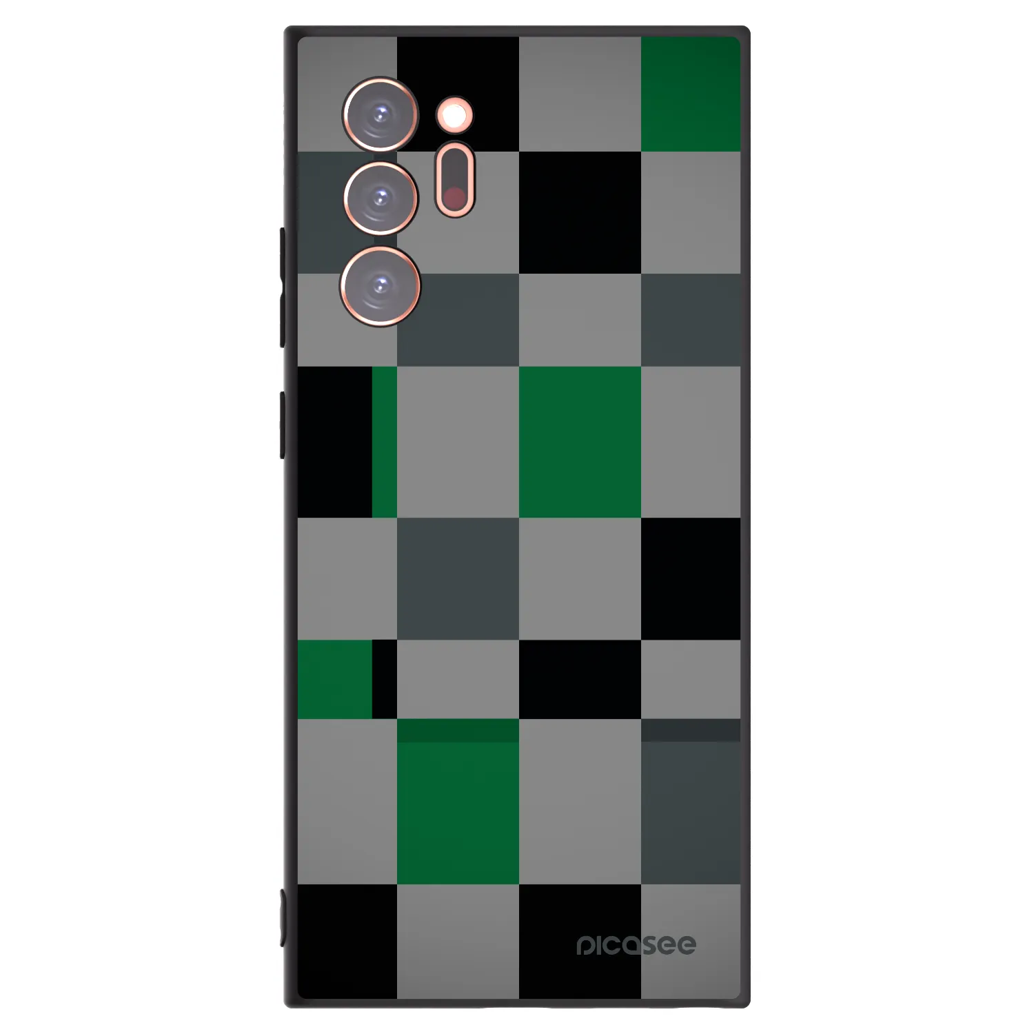 Picasee Μαύρη θήκη σιλικόνης για Samsung Galaxy Note 20 Ultra - Block Grid