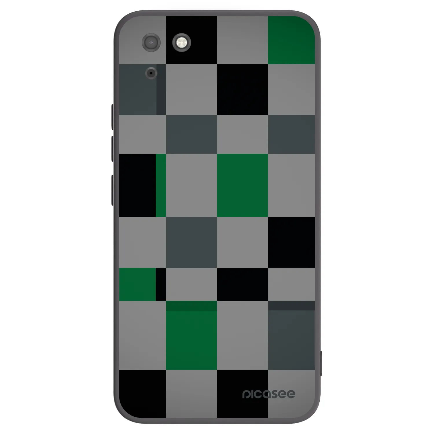 Picasee Μαύρη θήκη σιλικόνης για Huawei Y5P - Block Grid