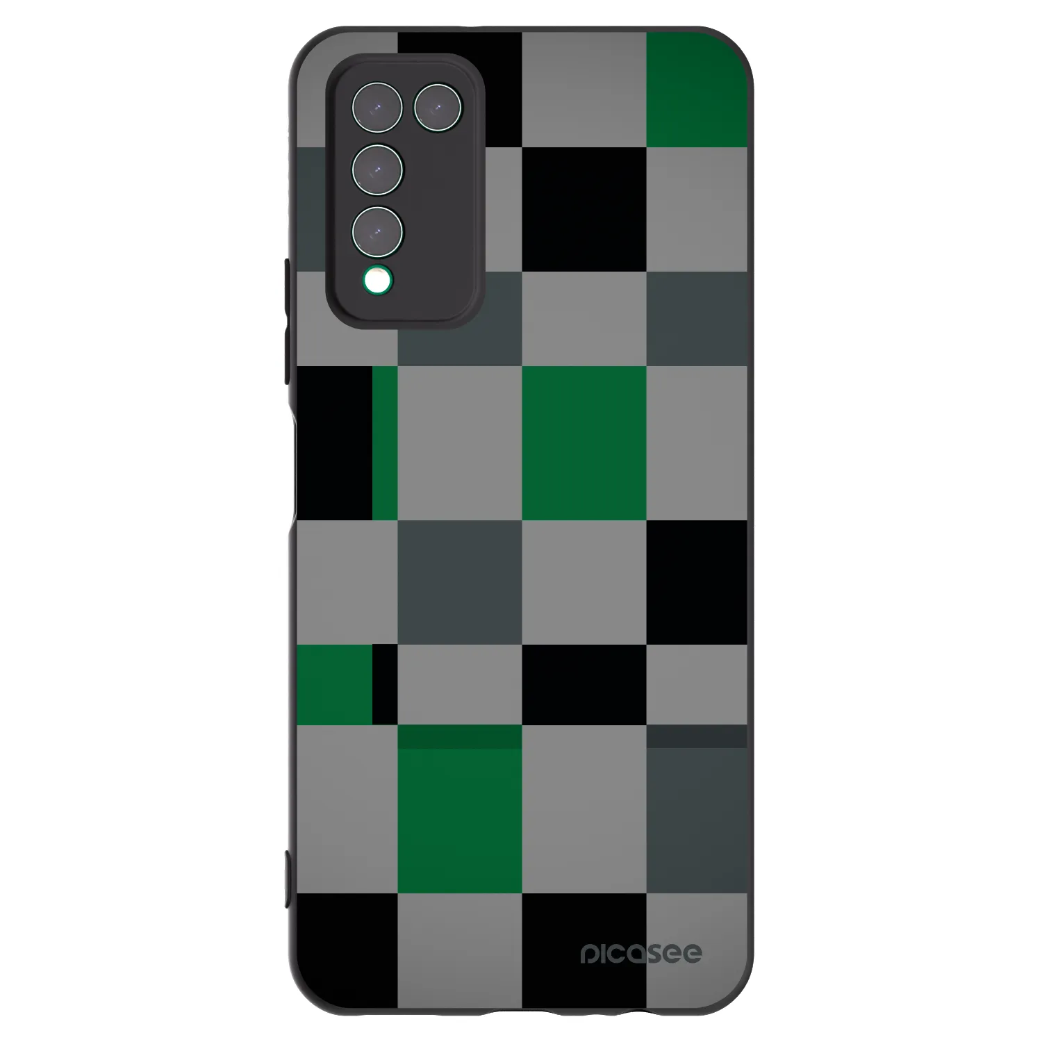 Picasee Μαύρη θήκη σιλικόνης για Honor 10X Lite - Block Grid