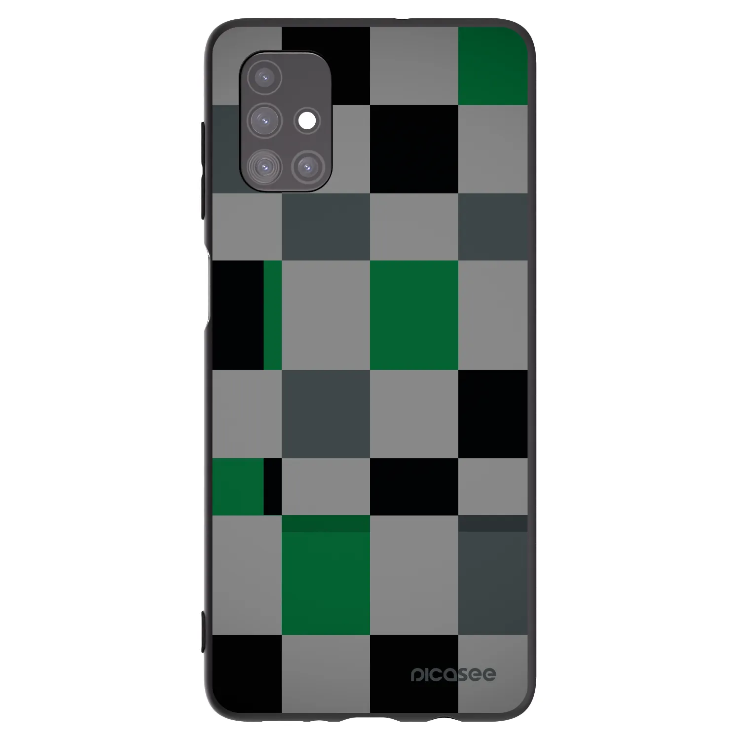 Picasee Μαύρη θήκη σιλικόνης για Samsung Galaxy M51 M515F - Block Grid