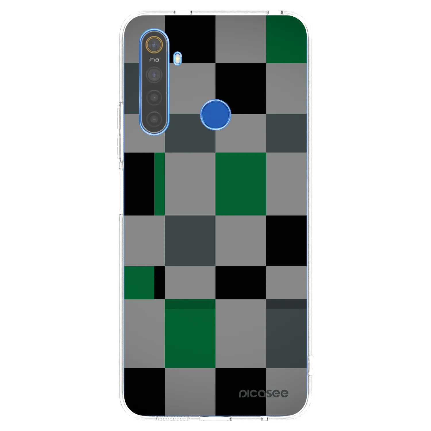Picasee διαφανής θήκη σιλικόνης Realme 5 - Block Grid