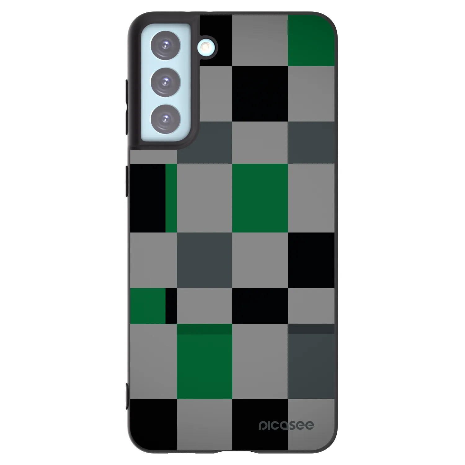 Picasee Μαύρη θήκη σιλικόνης για Samsung Galaxy S21+ 5G G996F - Block Grid