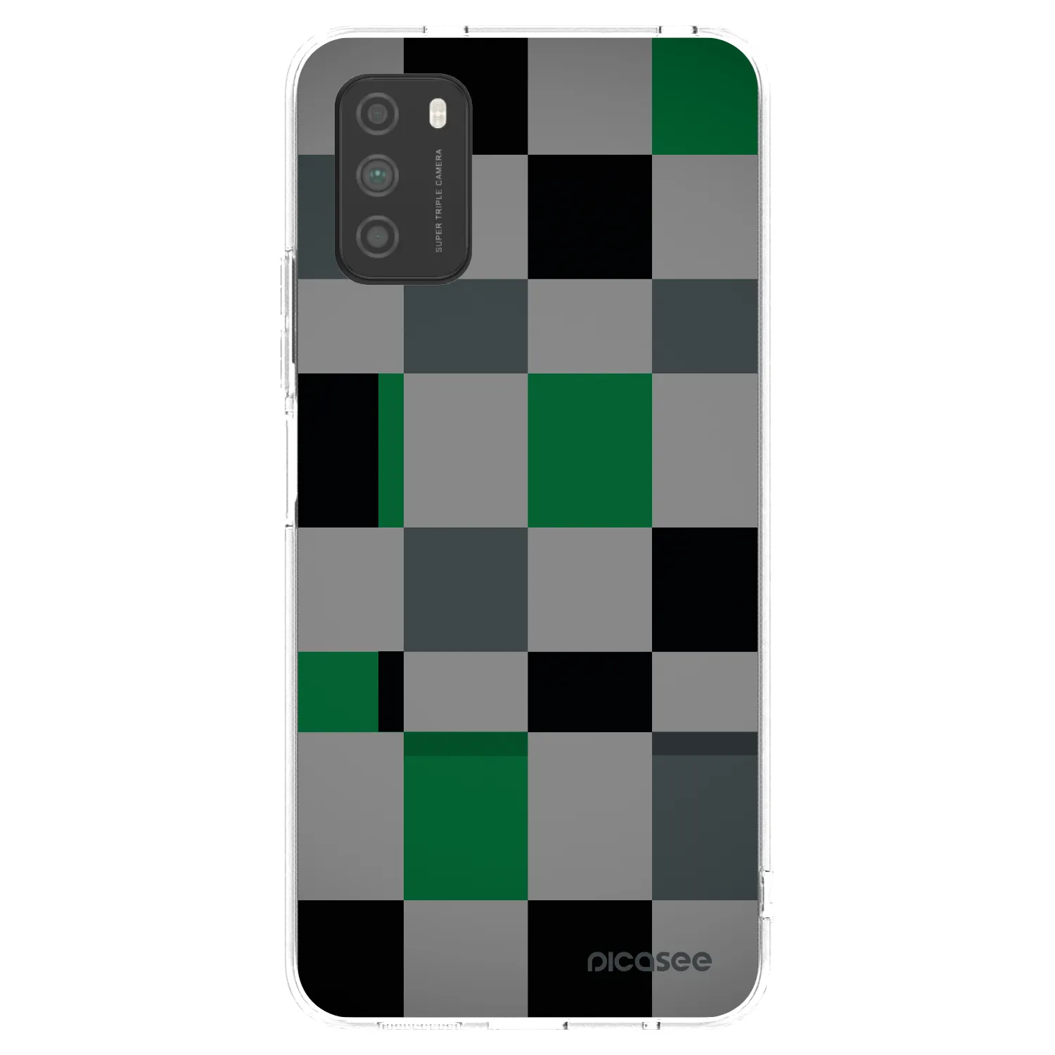 Picasee διαφανής θήκη σιλικόνης Xiaomi Poco M3 - Block Grid