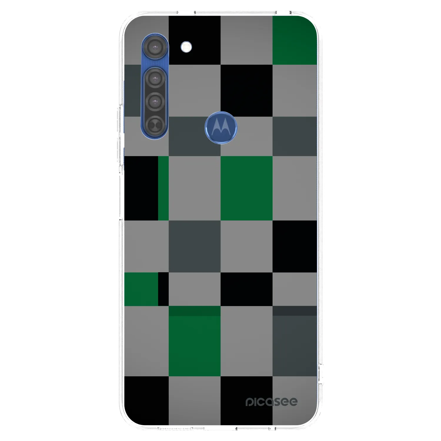 Picasee διαφανής θήκη σιλικόνης Motorola Moto G8 - Block Grid