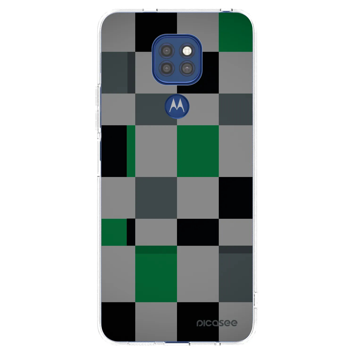 Picasee διαφανής θήκη σιλικόνης Motorola Moto G9 Play - Block Grid