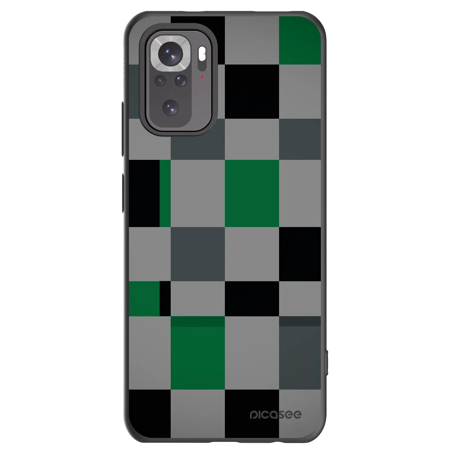 Picasee Μαύρη θήκη σιλικόνης για Xiaomi Redmi Note 10 - Block Grid