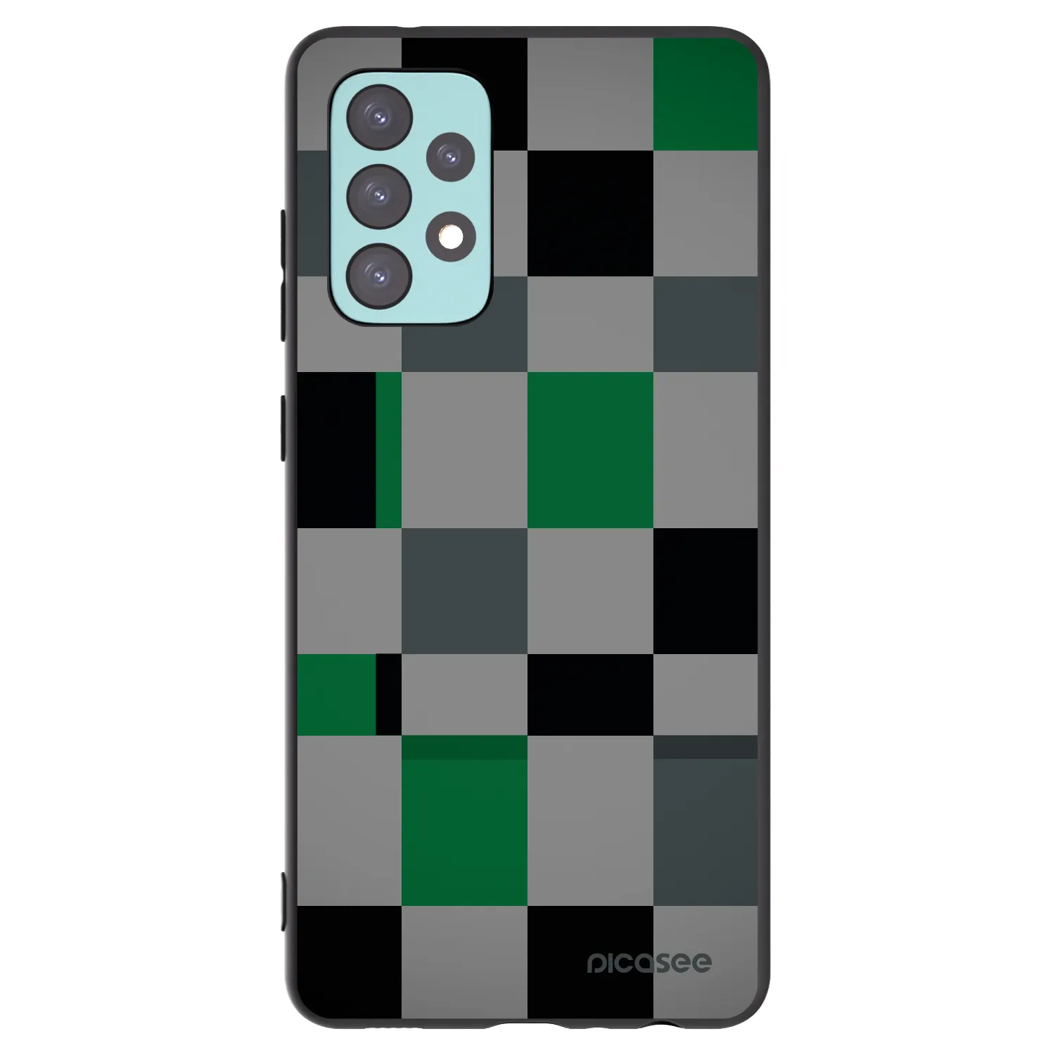 Picasee Μαύρη θήκη σιλικόνης για Samsung Galaxy A72 A725F - Block Grid