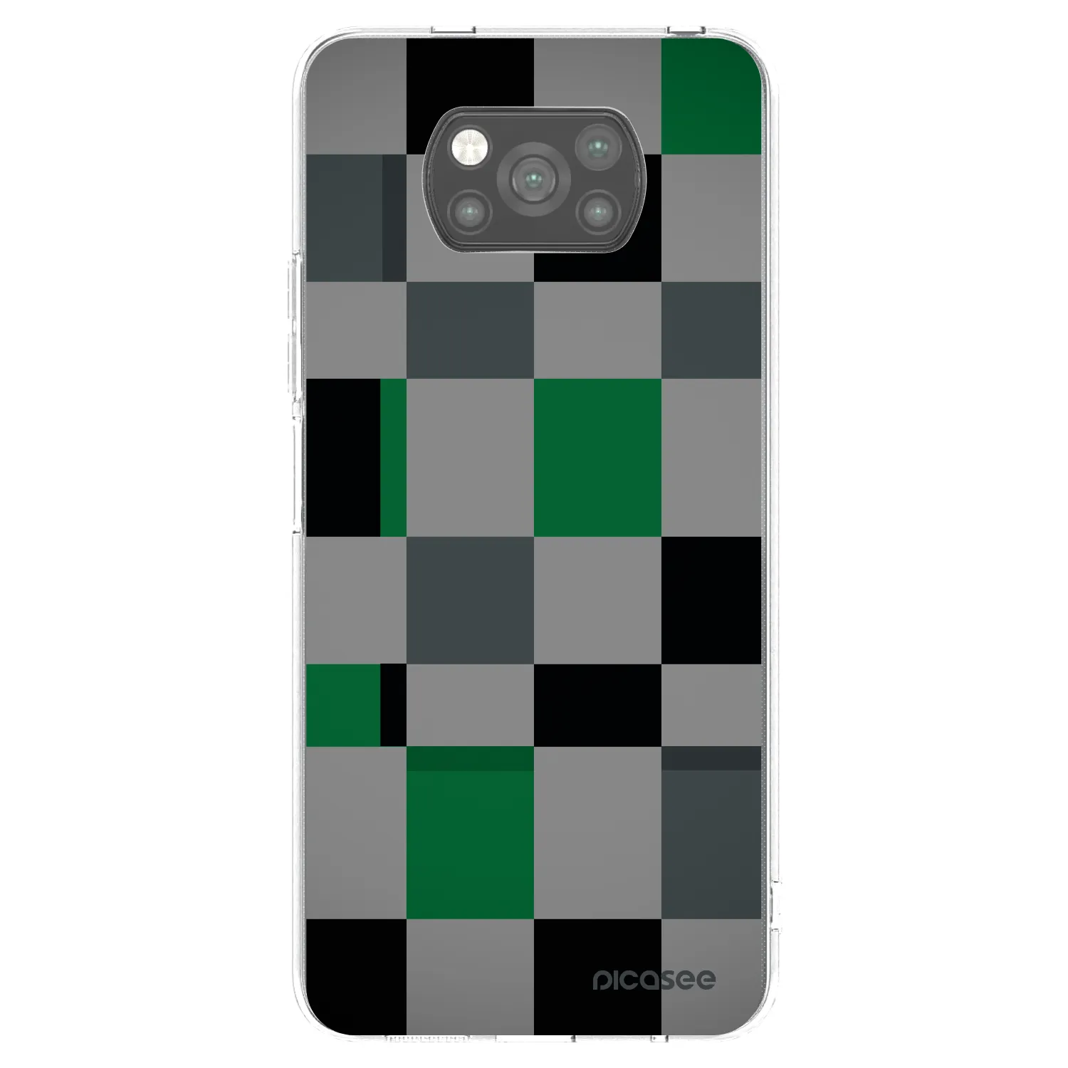 Picasee Μαύρη θήκη σιλικόνης για Xiaomi Poco X3 Pro - Block Grid