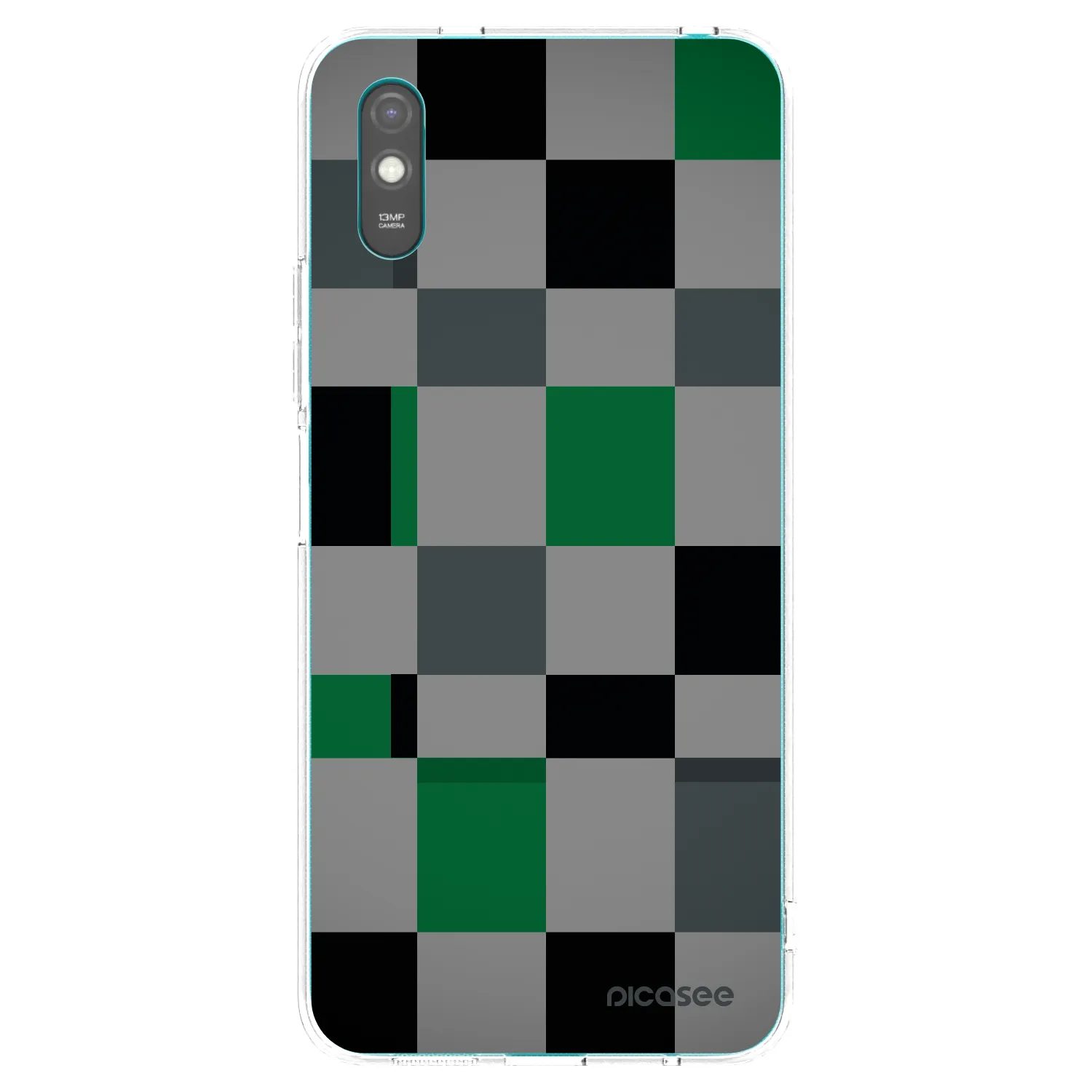 Picasee διαφανής θήκη σιλικόνης Xiaomi Redmi 9AT - Block Grid