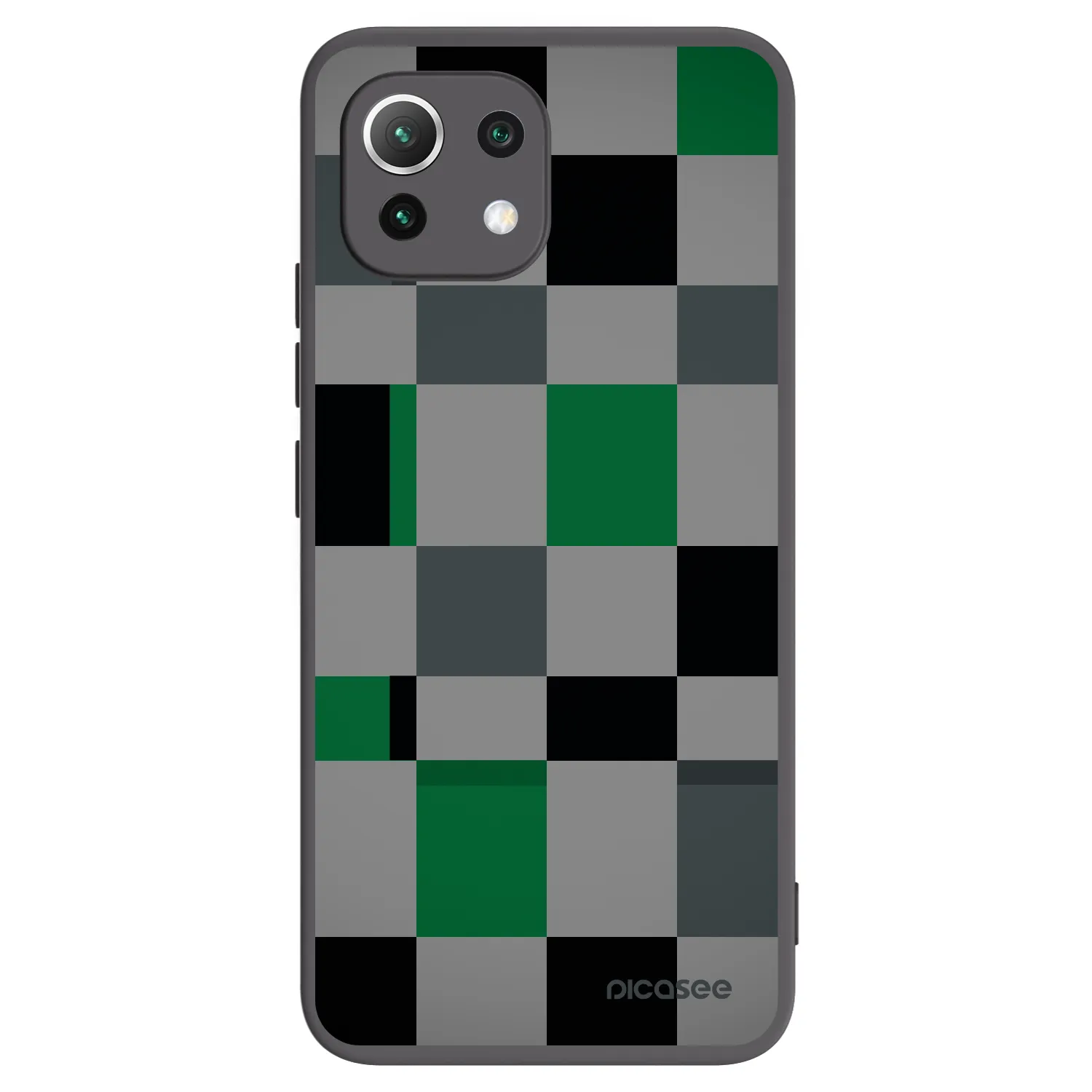 Picasee Μαύρη θήκη σιλικόνης για Xiaomi Mi 11 Lite - Block Grid