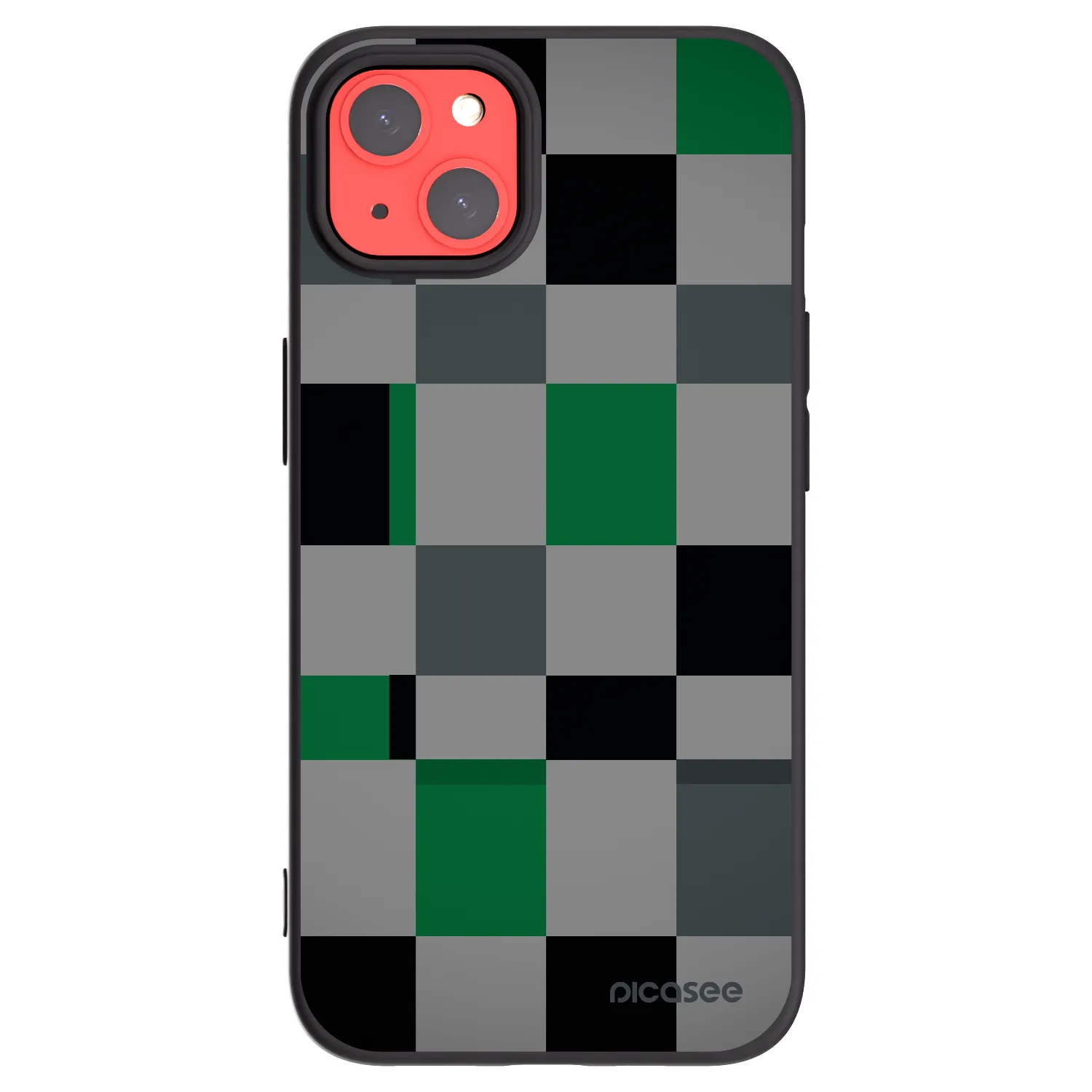 Picasee Μαύρη θήκη σιλικόνης για Apple iPhone 13 - Block Grid