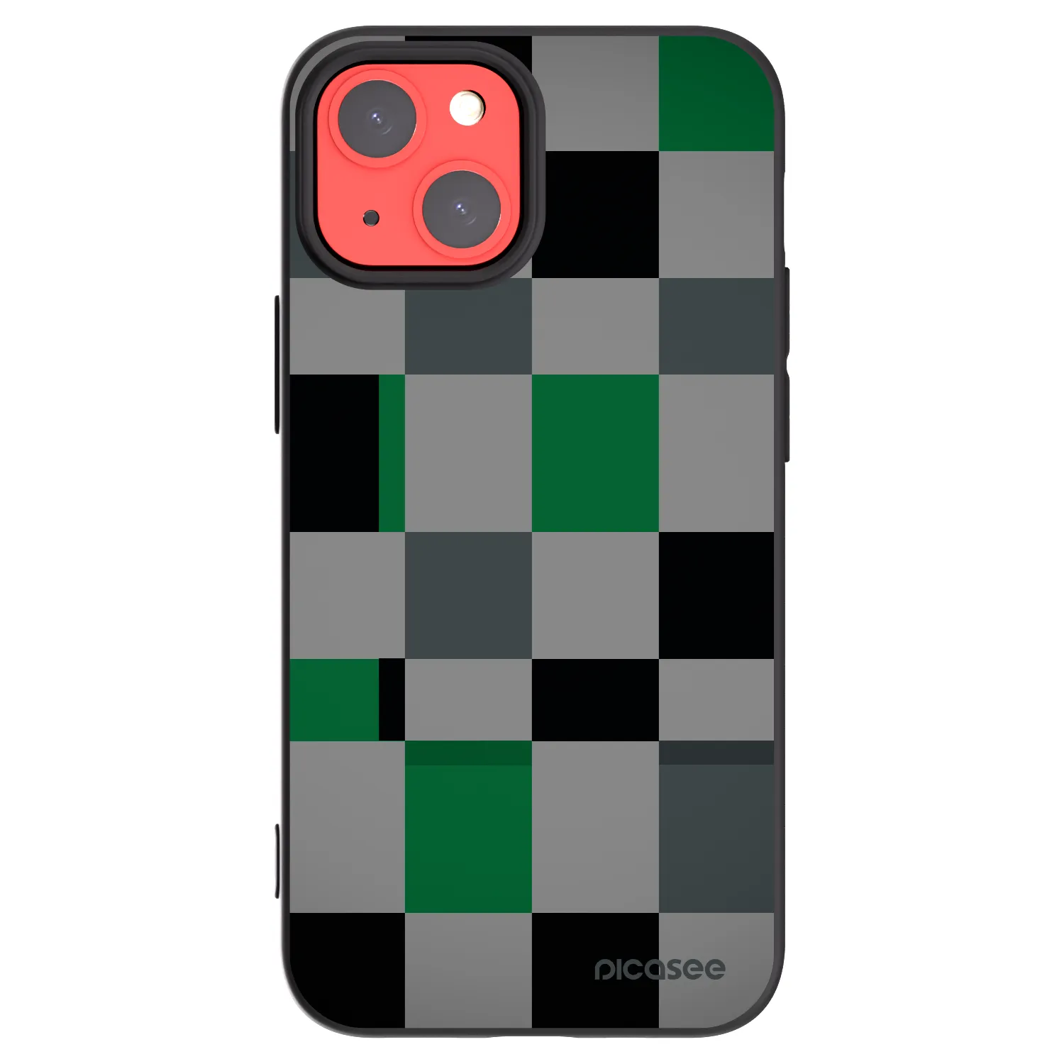 Picasee Μαύρη θήκη σιλικόνης για Apple iPhone 13 mini - Block Grid