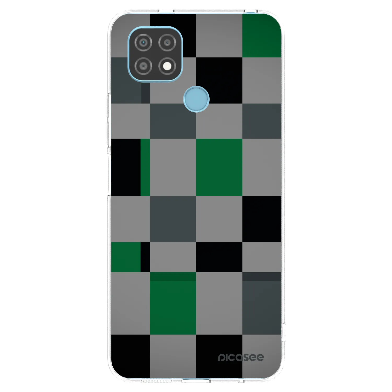 Picasee διαφανής θήκη σιλικόνης Realme C21 - Block Grid