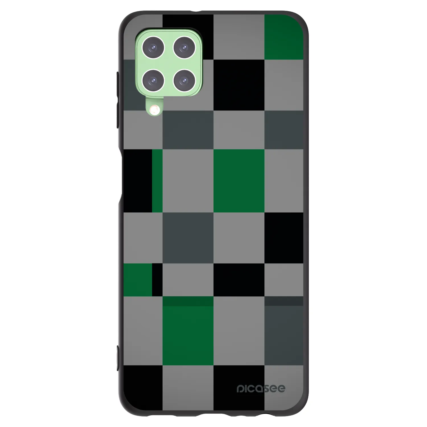 Picasee Μαύρη θήκη σιλικόνης για Samsung Galaxy A22 A225F 4G - Block Grid