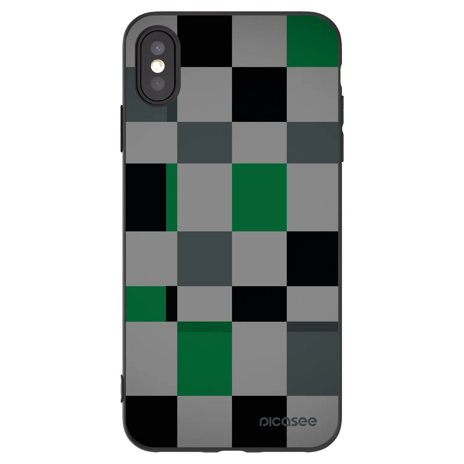 Picasee Μαύρη θήκη σιλικόνης για Apple iPhone XS Max - Block Grid