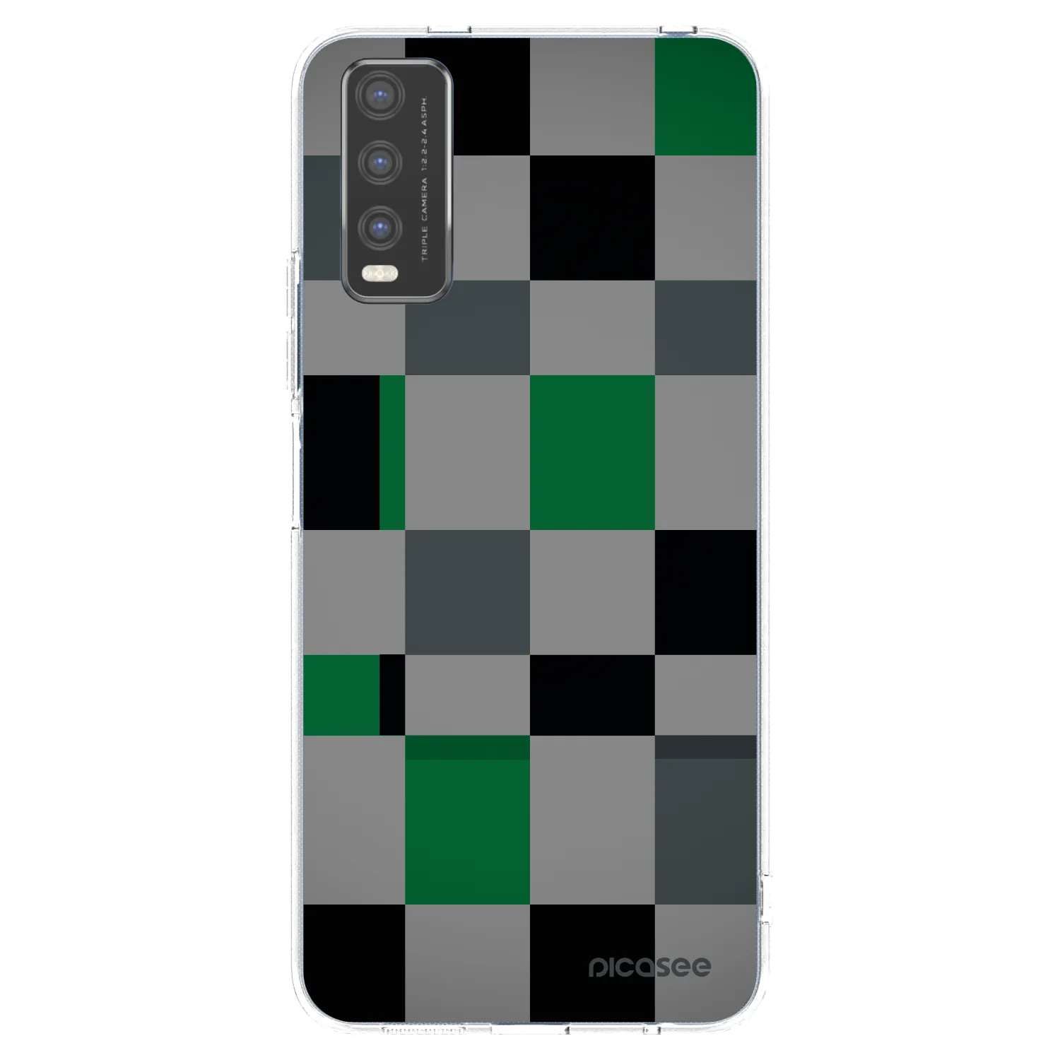 Picasee διαφανής θήκη σιλικόνης Vivo Y20s - Block Grid