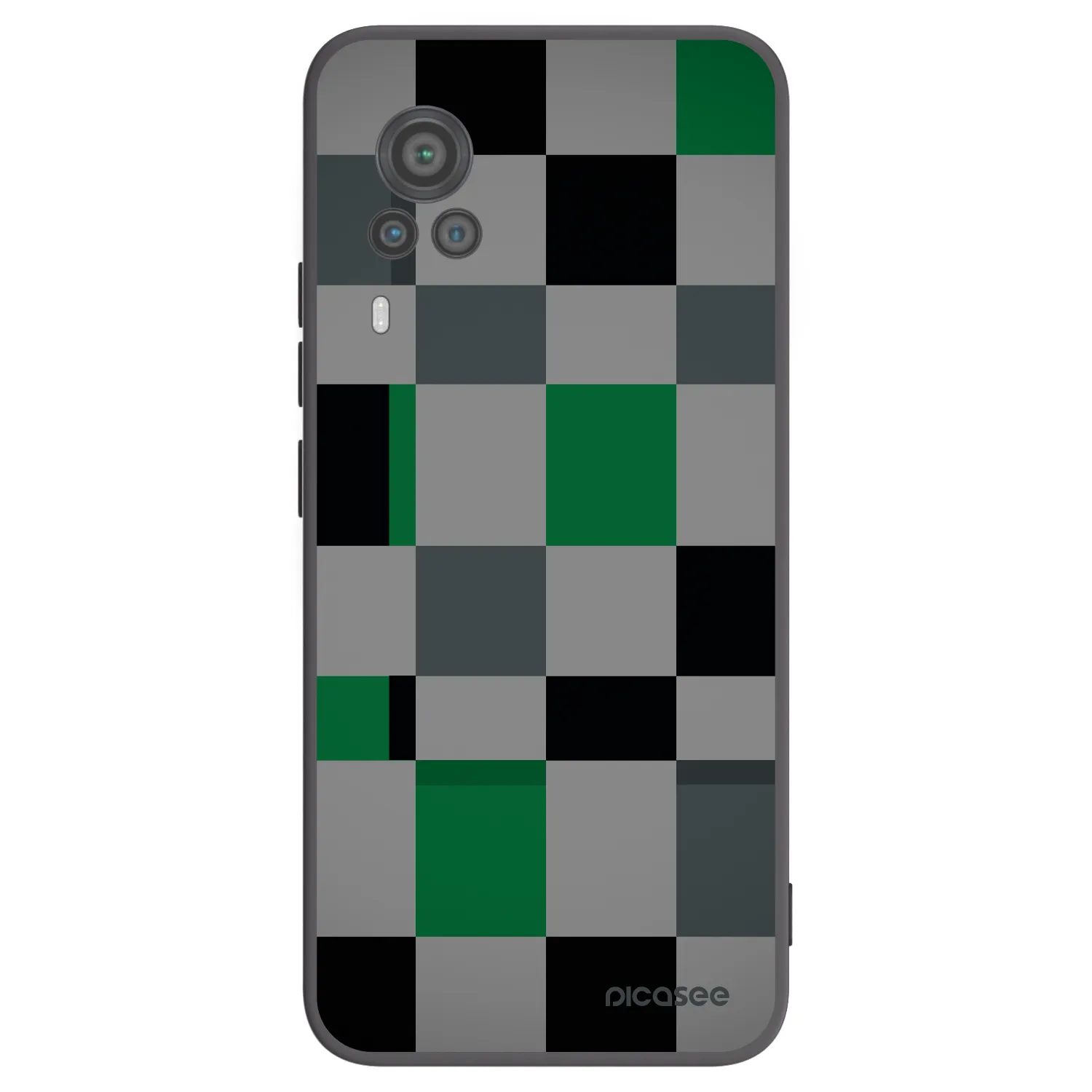 Picasee Μαύρη θήκη σιλικόνης για Vivo X60 Pro 5G - Block Grid