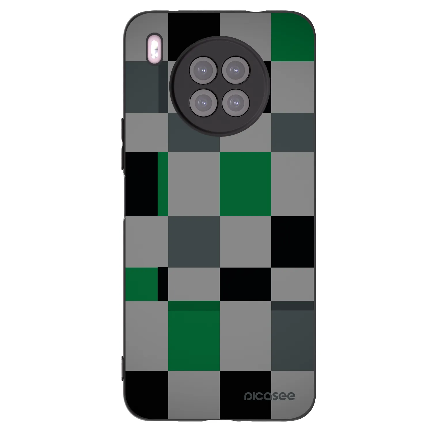 Picasee Μαύρη θήκη σιλικόνης για Huawei Nova 8i - Block Grid
