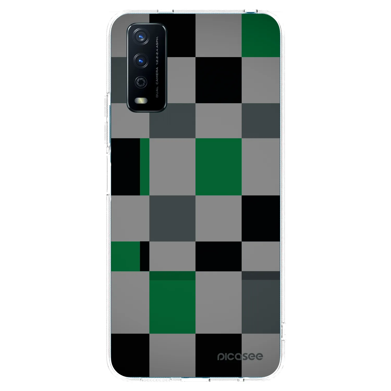 Picasee διαφανής θήκη σιλικόνης Vivo Y11s - Block Grid