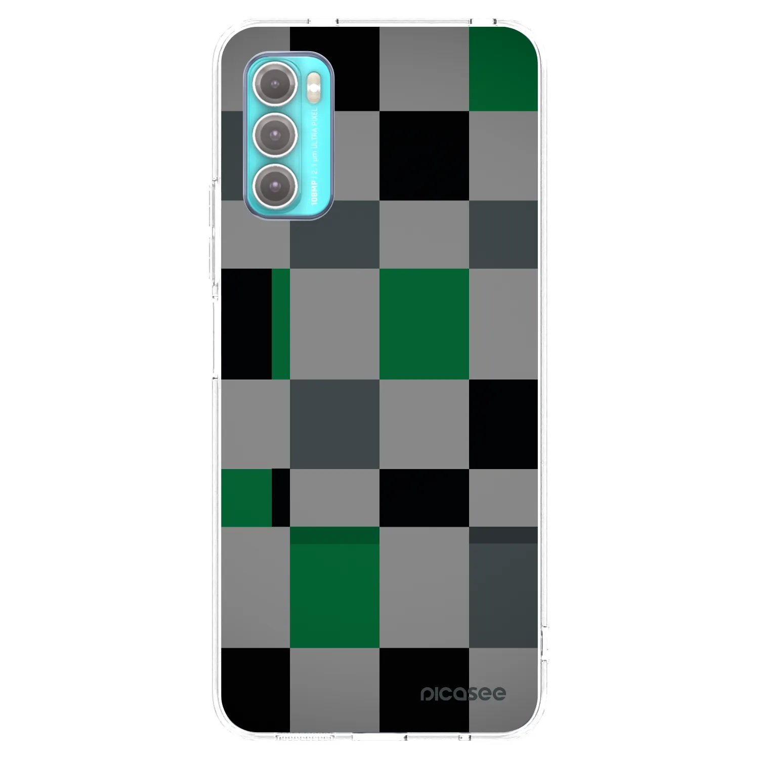 Picasee διαφανής θήκη σιλικόνης Motorola Moto G60 - Block Grid