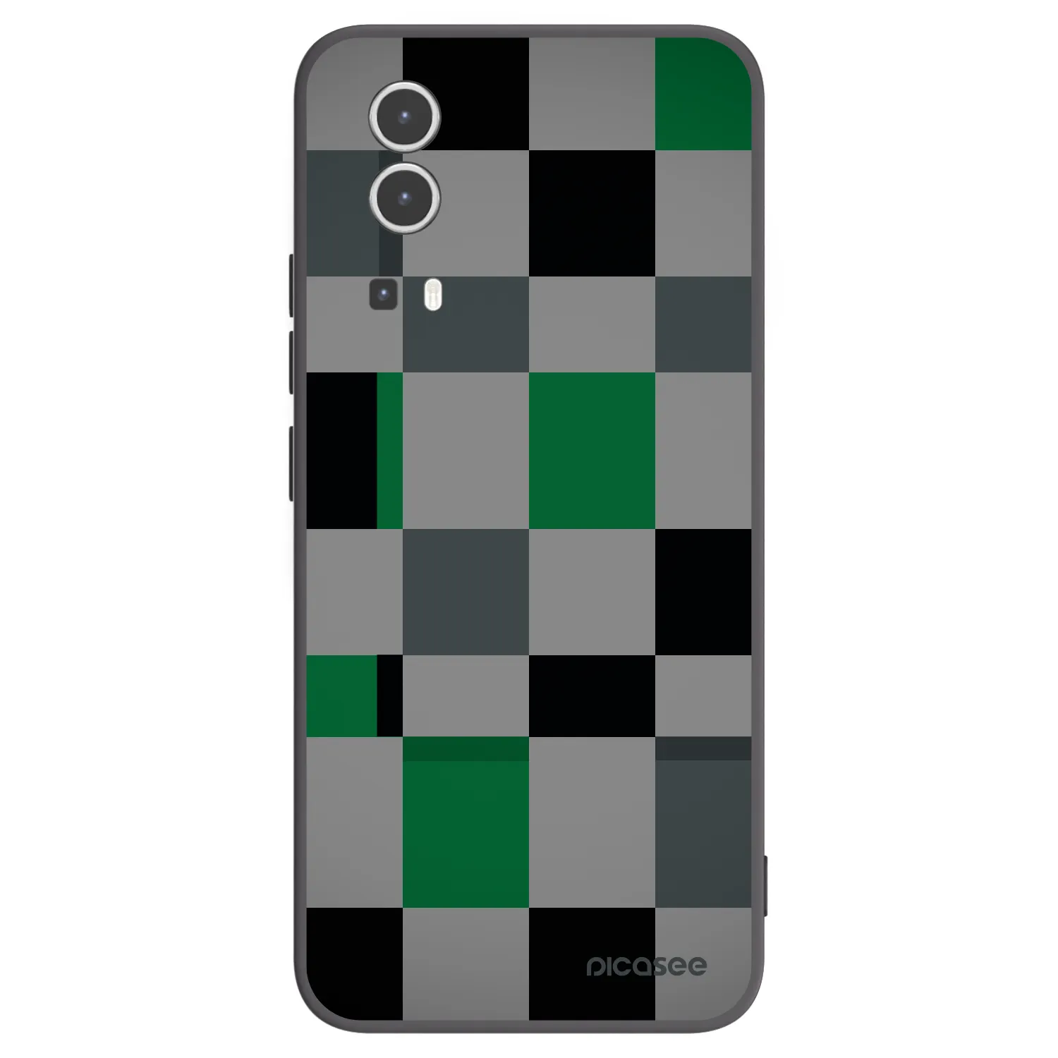 Picasee Μαύρη θήκη σιλικόνης για Vivo Y72 5G - Block Grid
