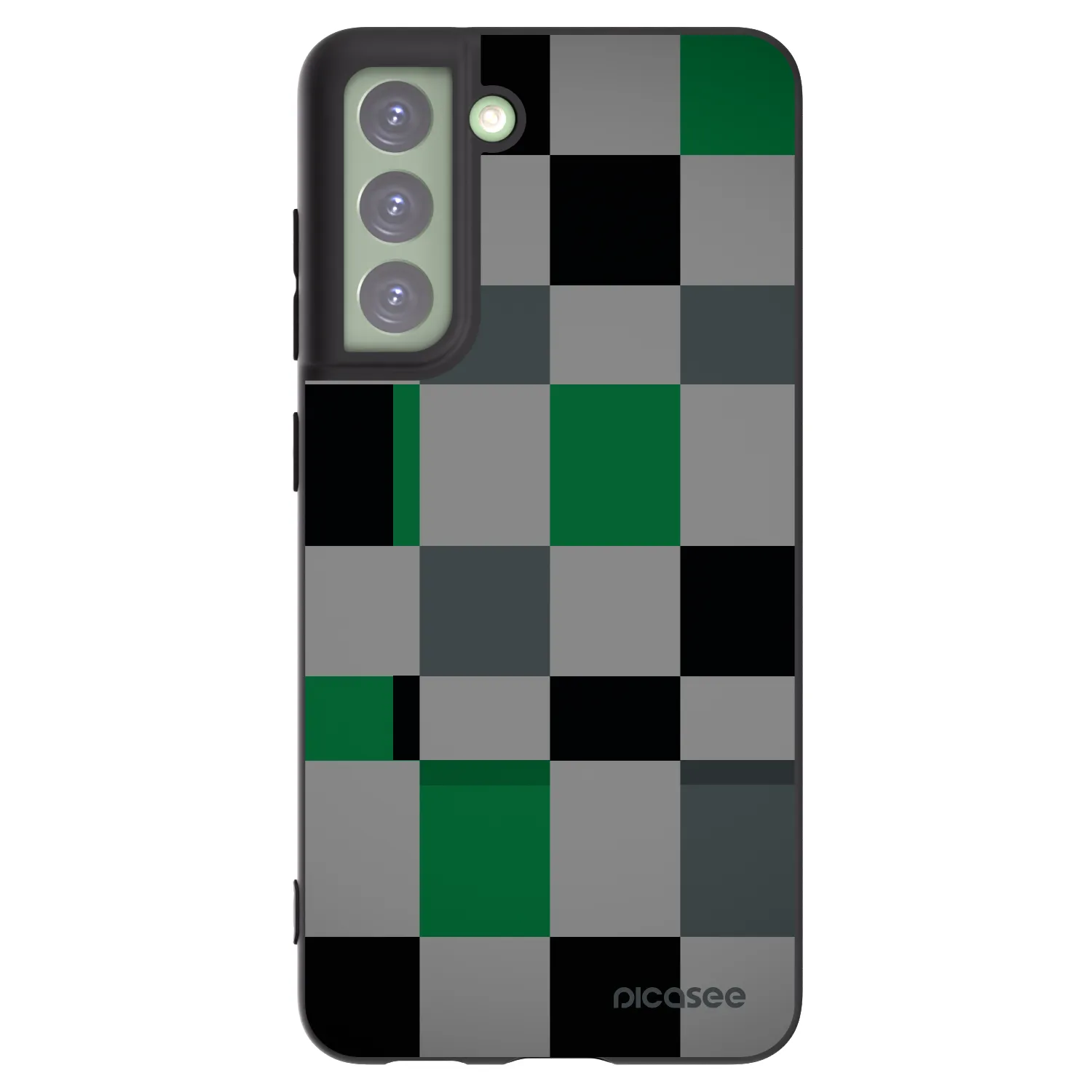 Picasee Μαύρη θήκη σιλικόνης για Samsung Galaxy S21 FE 5G - Block Grid