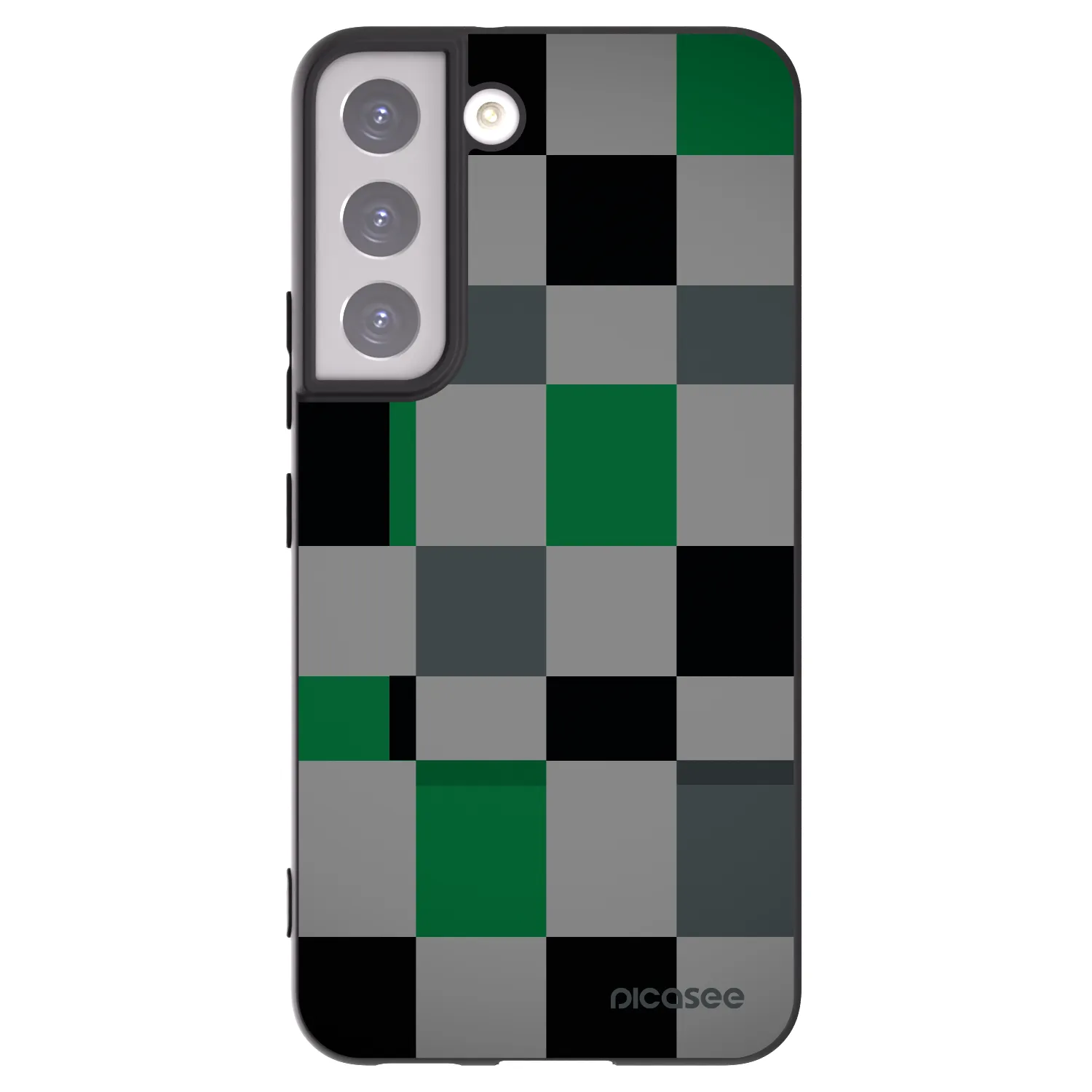 Picasee Μαύρη θήκη σιλικόνης για Samsung Galaxy S22 5G - Block Grid