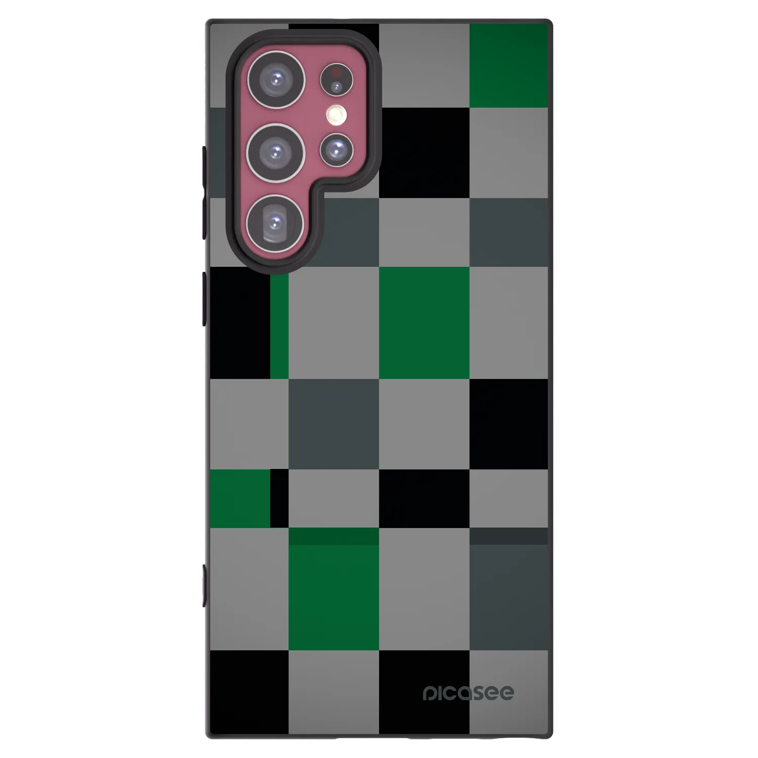 Picasee Μαύρη θήκη σιλικόνης για Samsung Galaxy S22 Ultra 5G - Block Grid