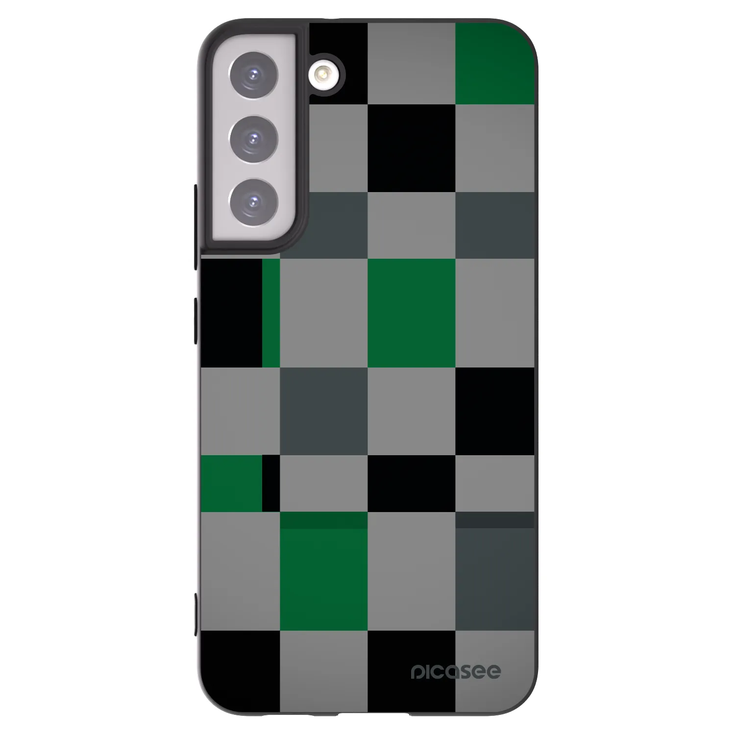Picasee Μαύρη θήκη σιλικόνης για Samsung Galaxy S22+ 5G - Block Grid