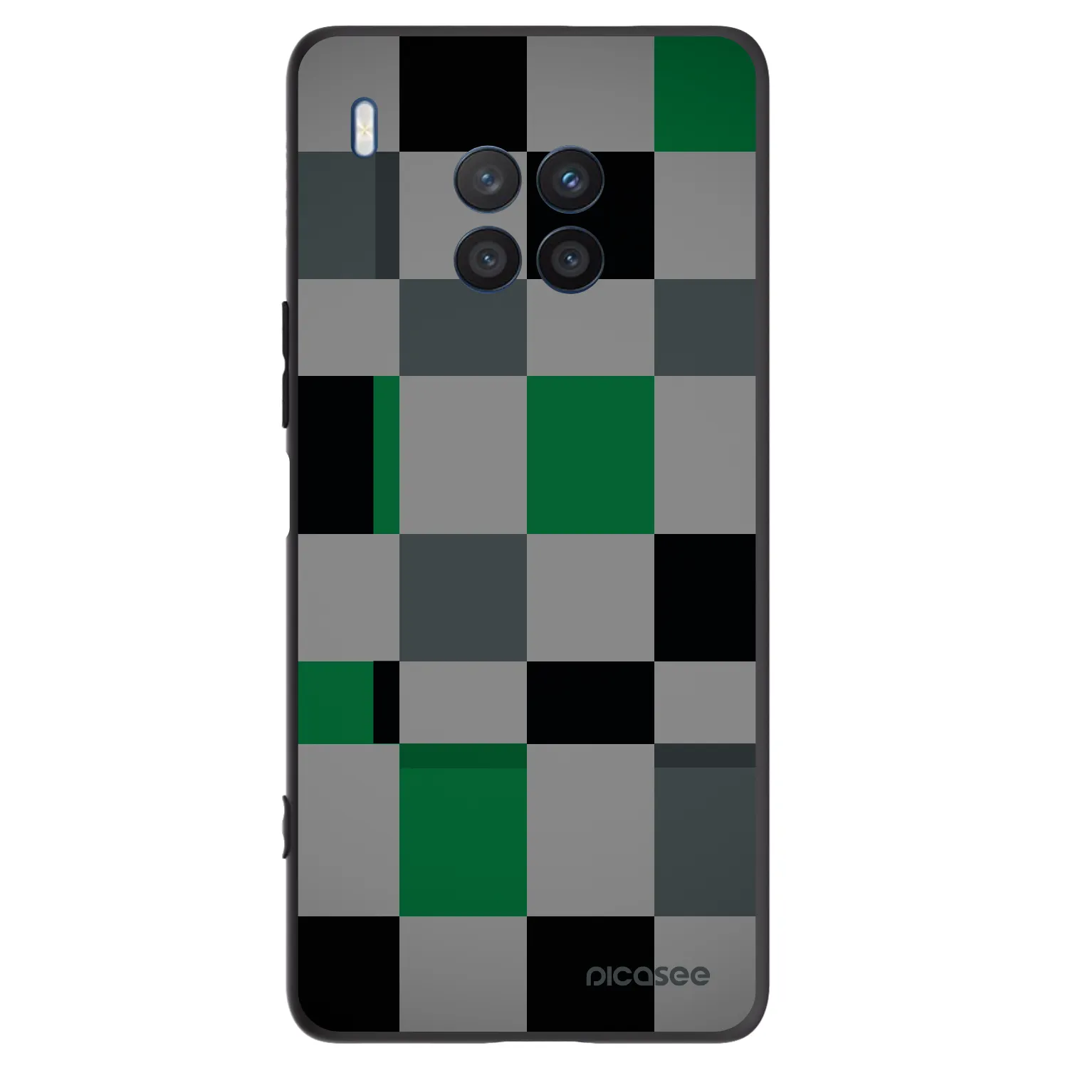 Picasee Μαύρη θήκη σιλικόνης για Honor 50 Lite - Block Grid