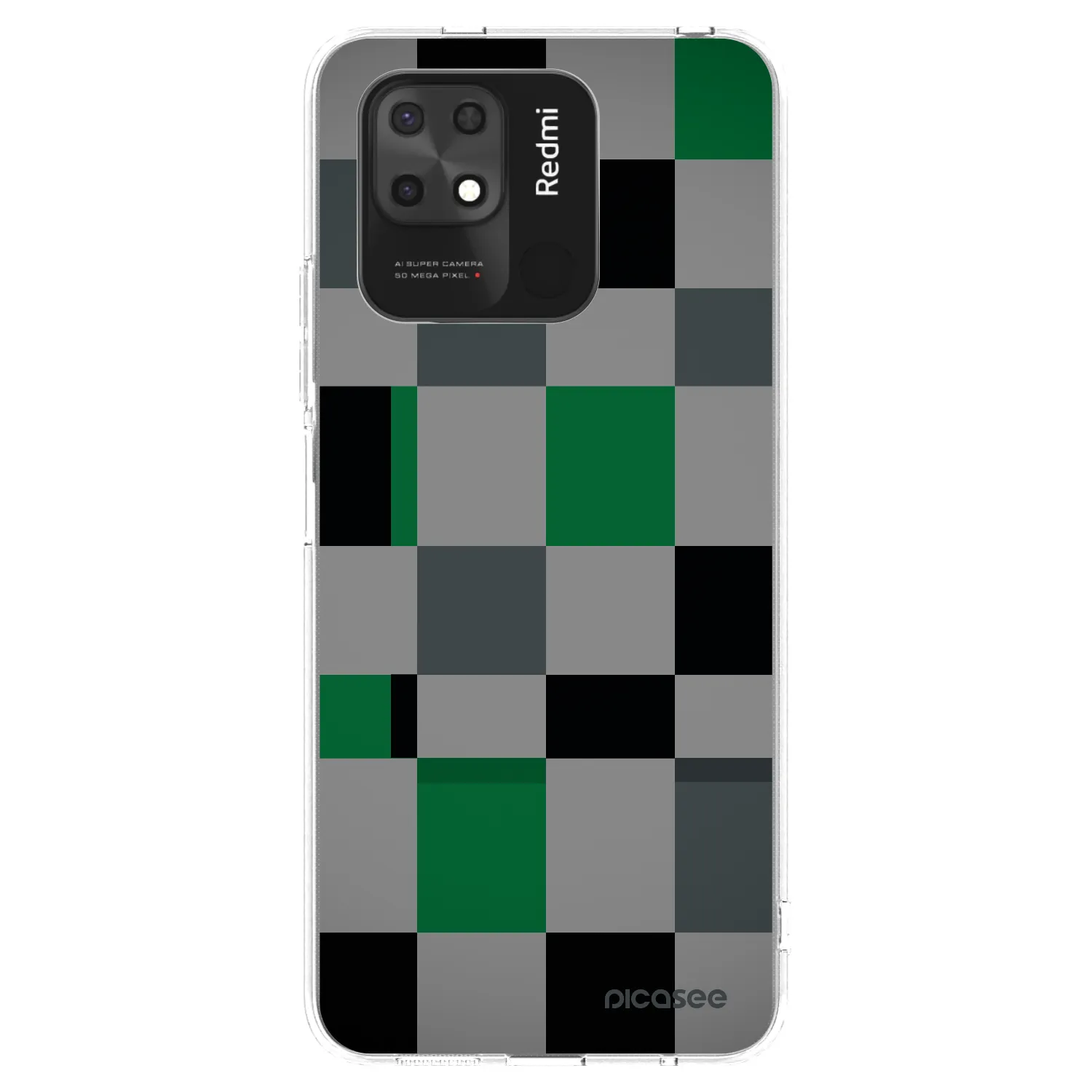 Picasee διαφανής θήκη σιλικόνης Xiaomi Redmi 10C - Block Grid