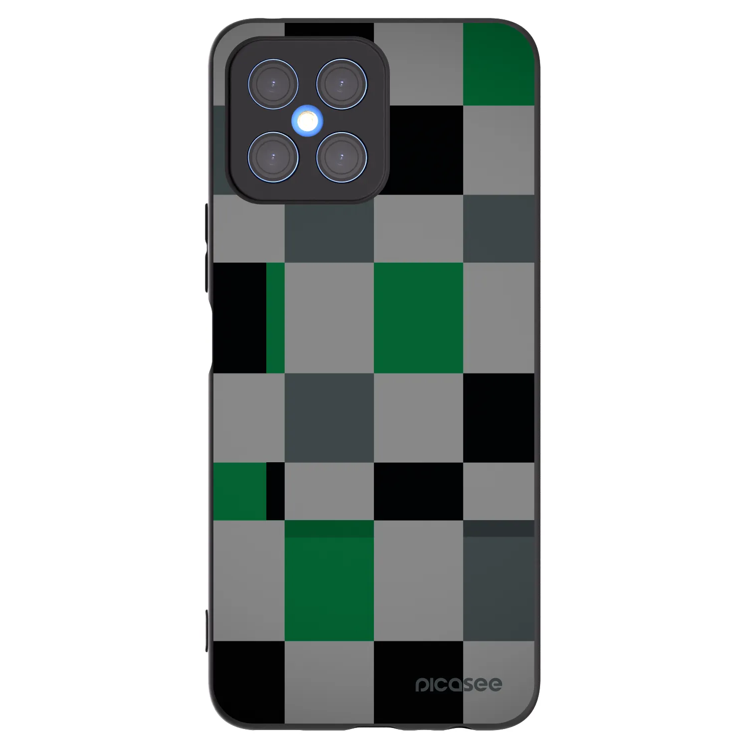Picasee Μαύρη θήκη σιλικόνης για Honor X8 4G - Block Grid