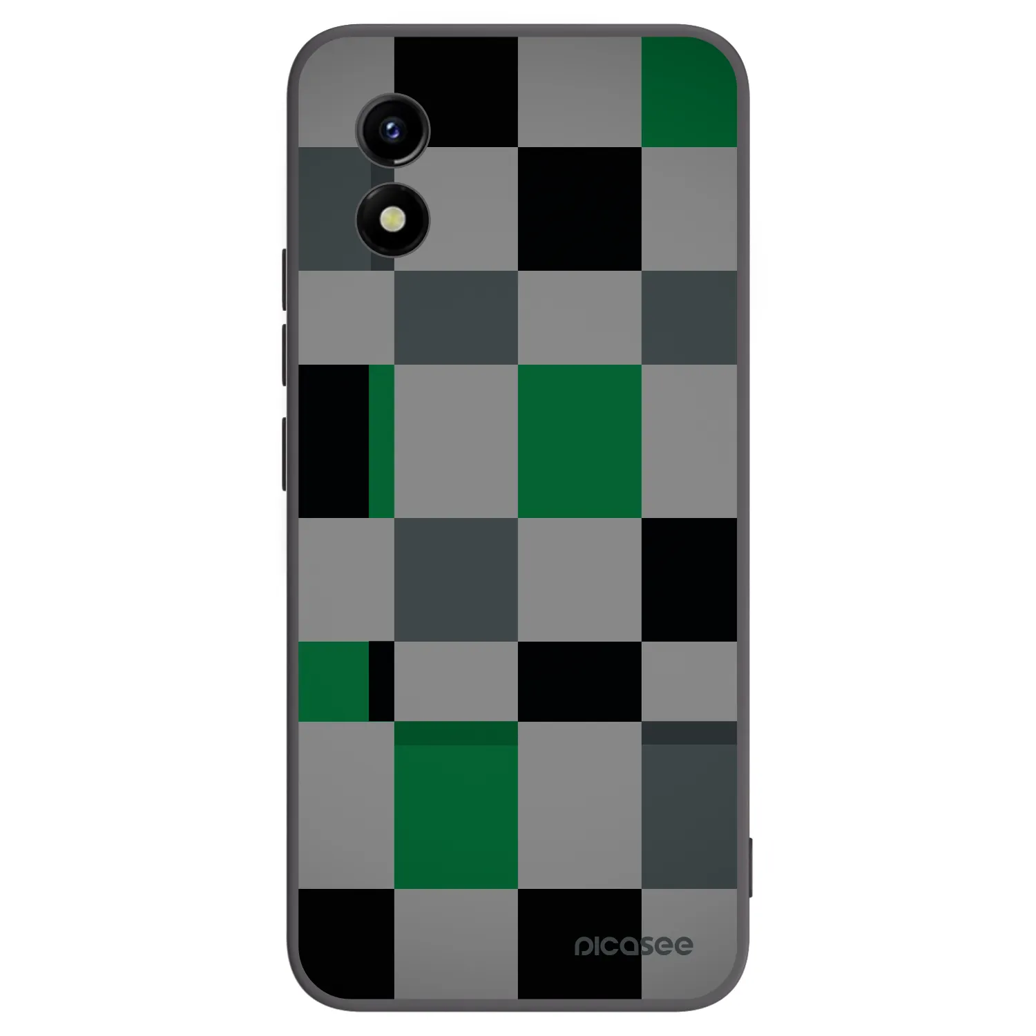 Picasee Μαύρη θήκη σιλικόνης για Vivo Y01 - Block Grid