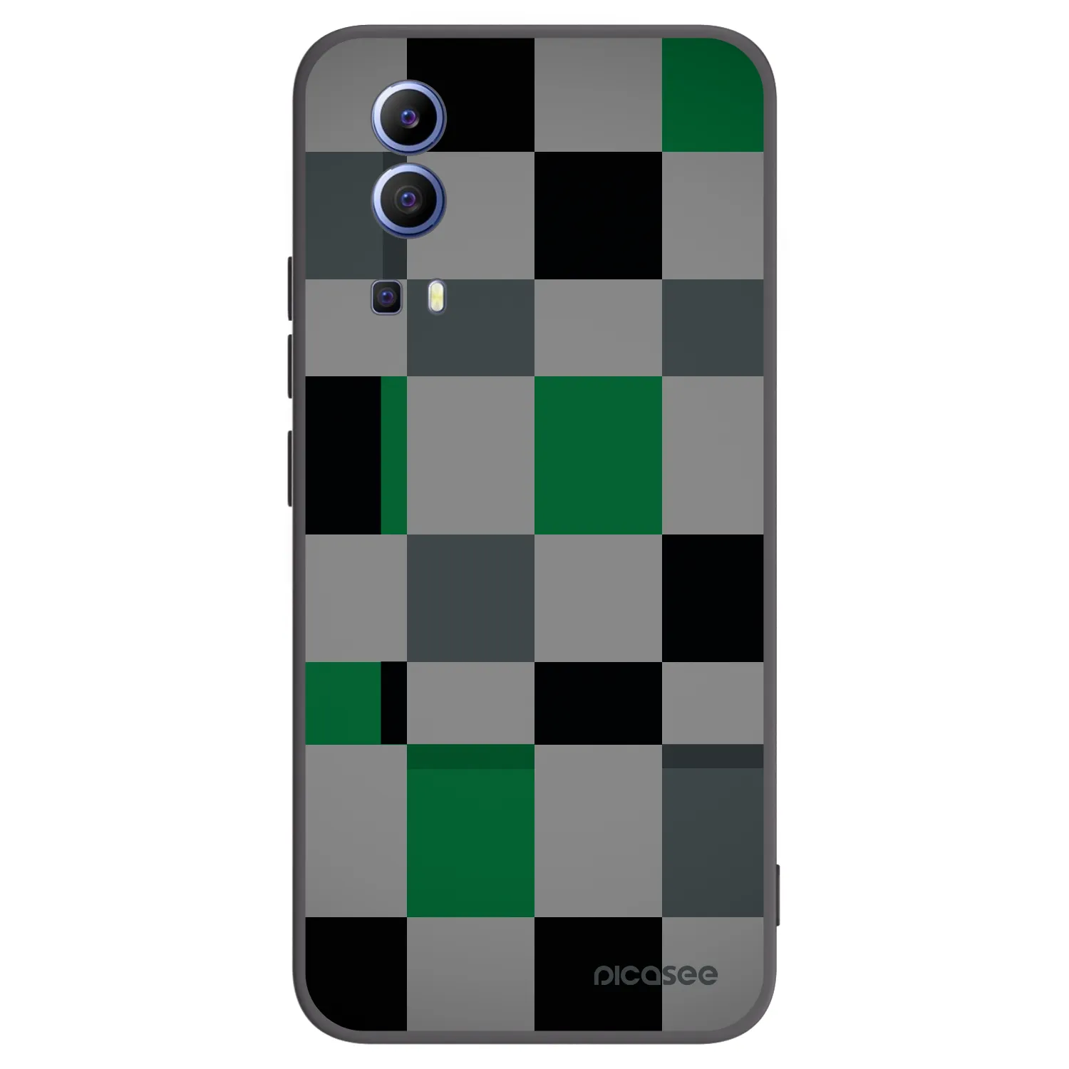 Picasee Μαύρη θήκη σιλικόνης για Vivo Y52 5G - Block Grid