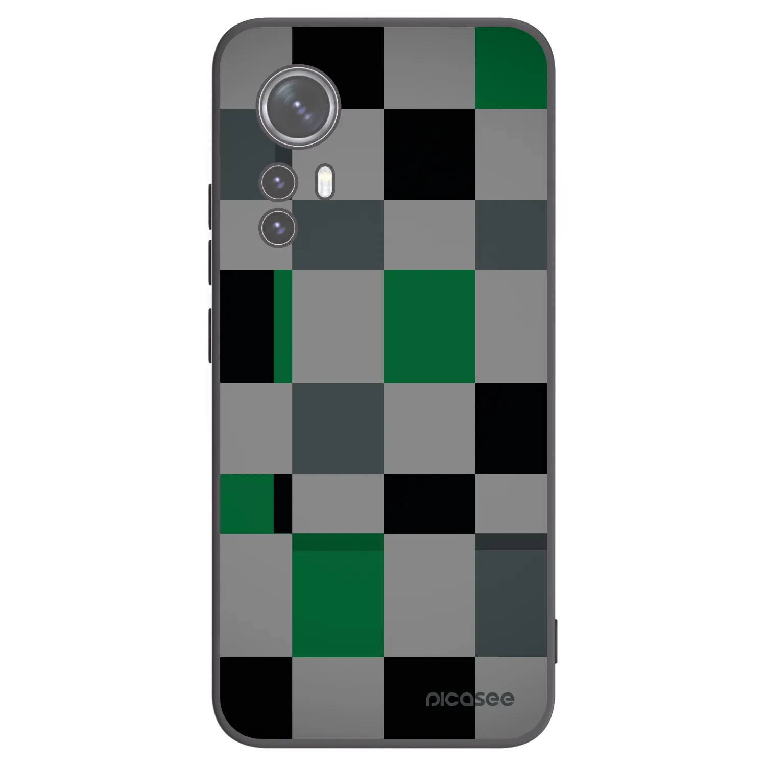 Picasee Μαύρη θήκη σιλικόνης για Xiaomi 12X - Block Grid