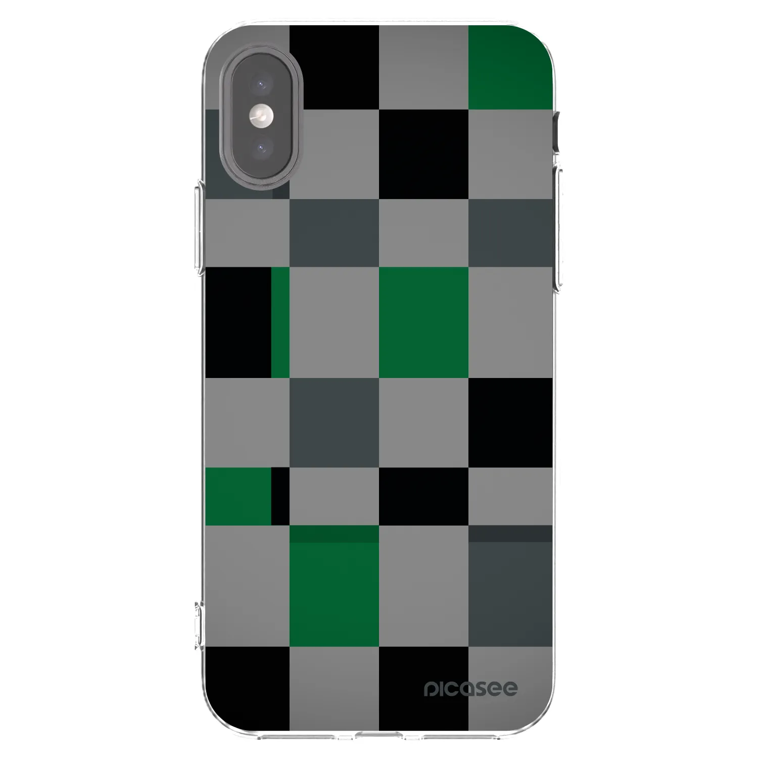 Picasee διαφανής θήκη σιλικόνης Apple iPhone X/XS - Block Grid