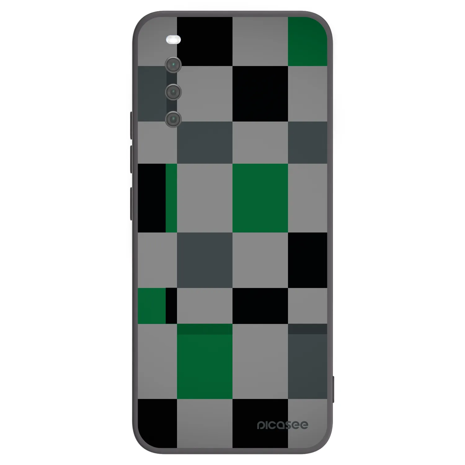 Picasee Μαύρη θήκη σιλικόνης για Sony Xperia 10 III - Block Grid