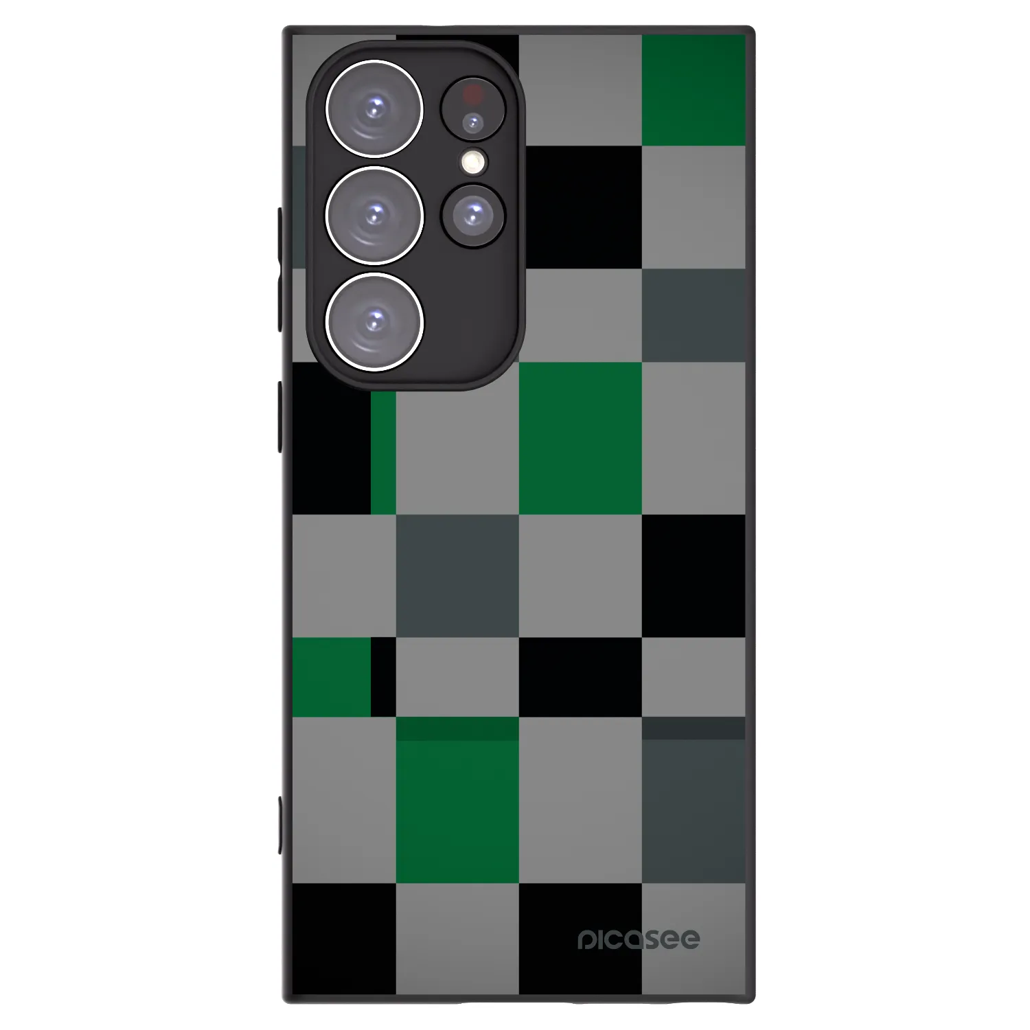 Picasee Μαύρη θήκη σιλικόνης για Samsung Galaxy S23 Ultra 5G - Block Grid