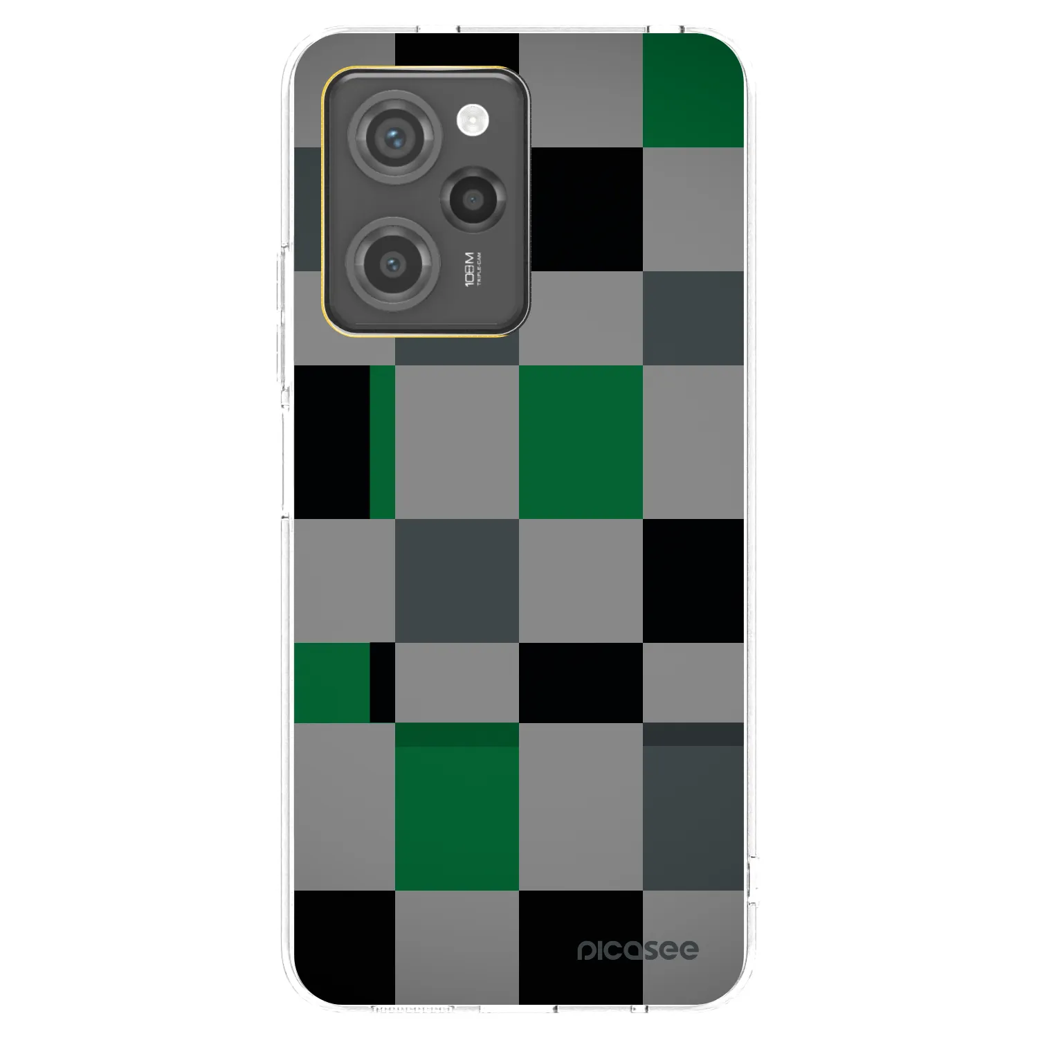 Picasee Μαύρη θήκη σιλικόνης για Xiaomi Poco X5 Pro - Block Grid