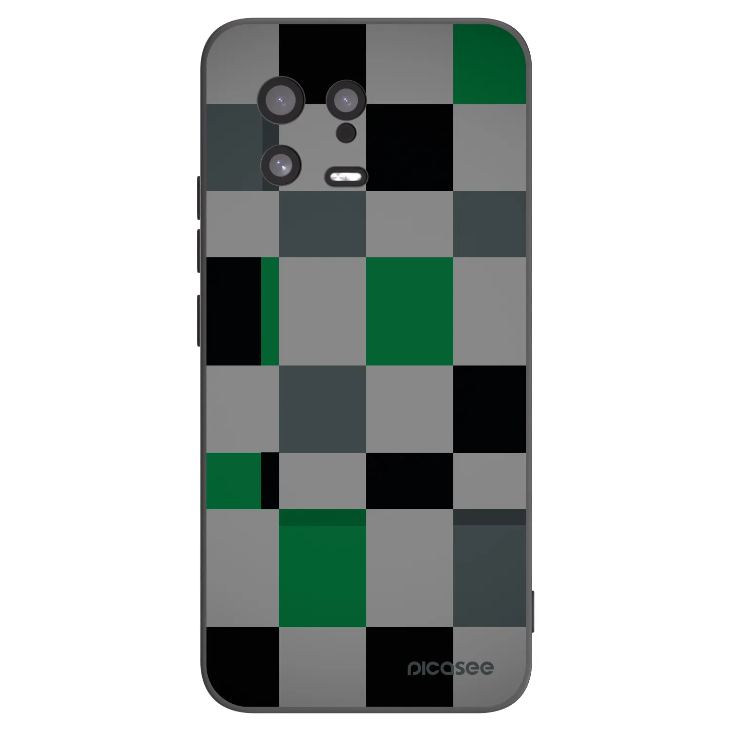 Picasee Μαύρη θήκη σιλικόνης για Xiaomi 13 - Block Grid