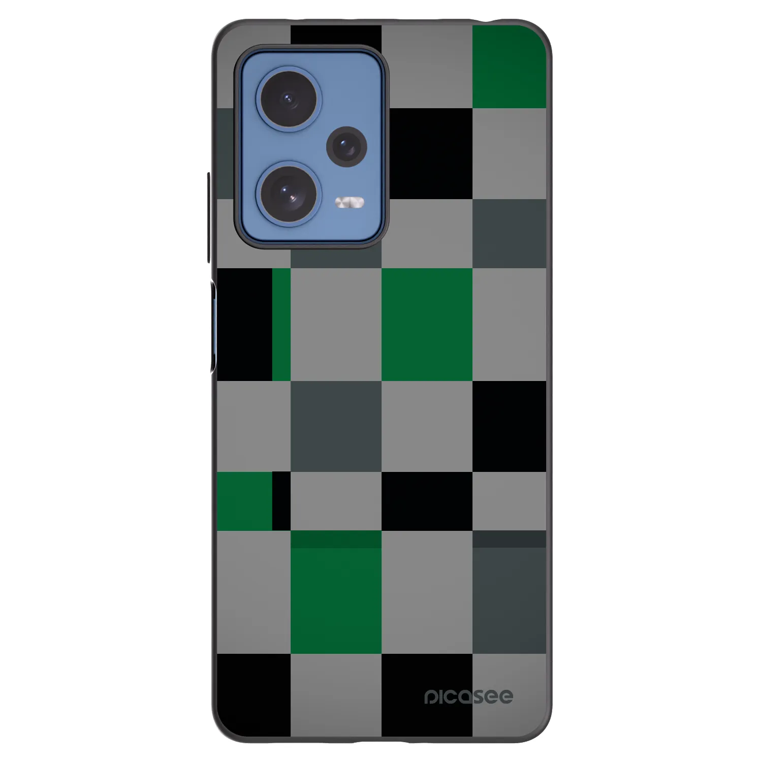 Picasee Μαύρη θήκη σιλικόνης για Xiaomi Redmi Note 12 Pro 5G - Block Grid