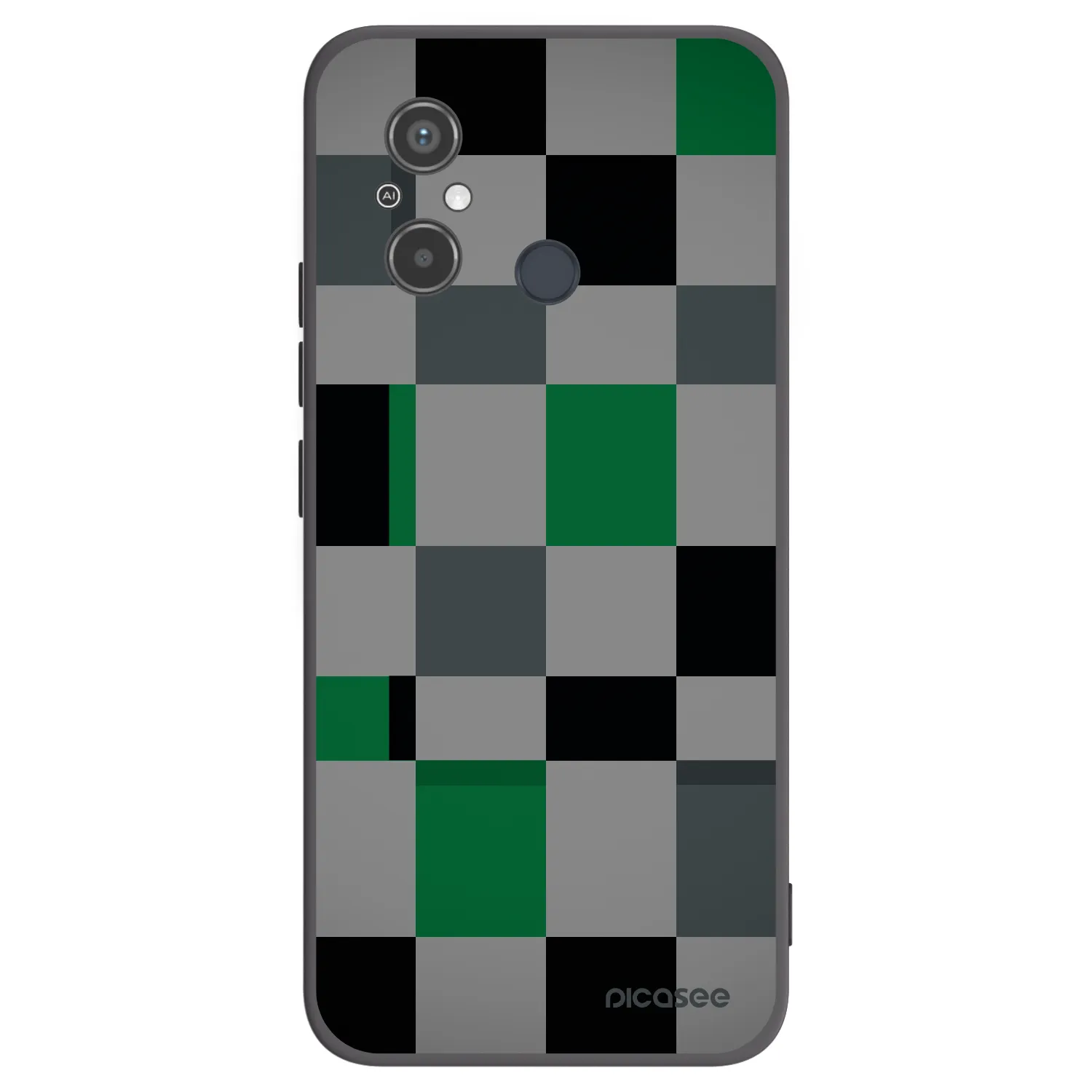 Picasee Μαύρη θήκη σιλικόνης για Xiaomi Redmi 12C - Block Grid