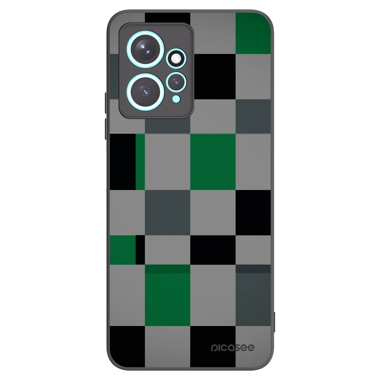 Picasee Μαύρη θήκη σιλικόνης για Xiaomi Redmi Note 12 4G - Block Grid