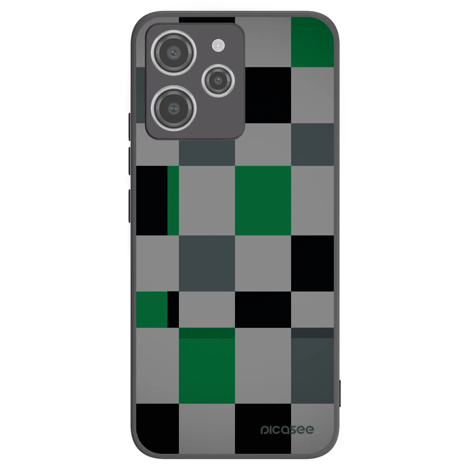 Picasee Μαύρη θήκη σιλικόνης για Xiaomi Redmi 12 4G - Block Grid