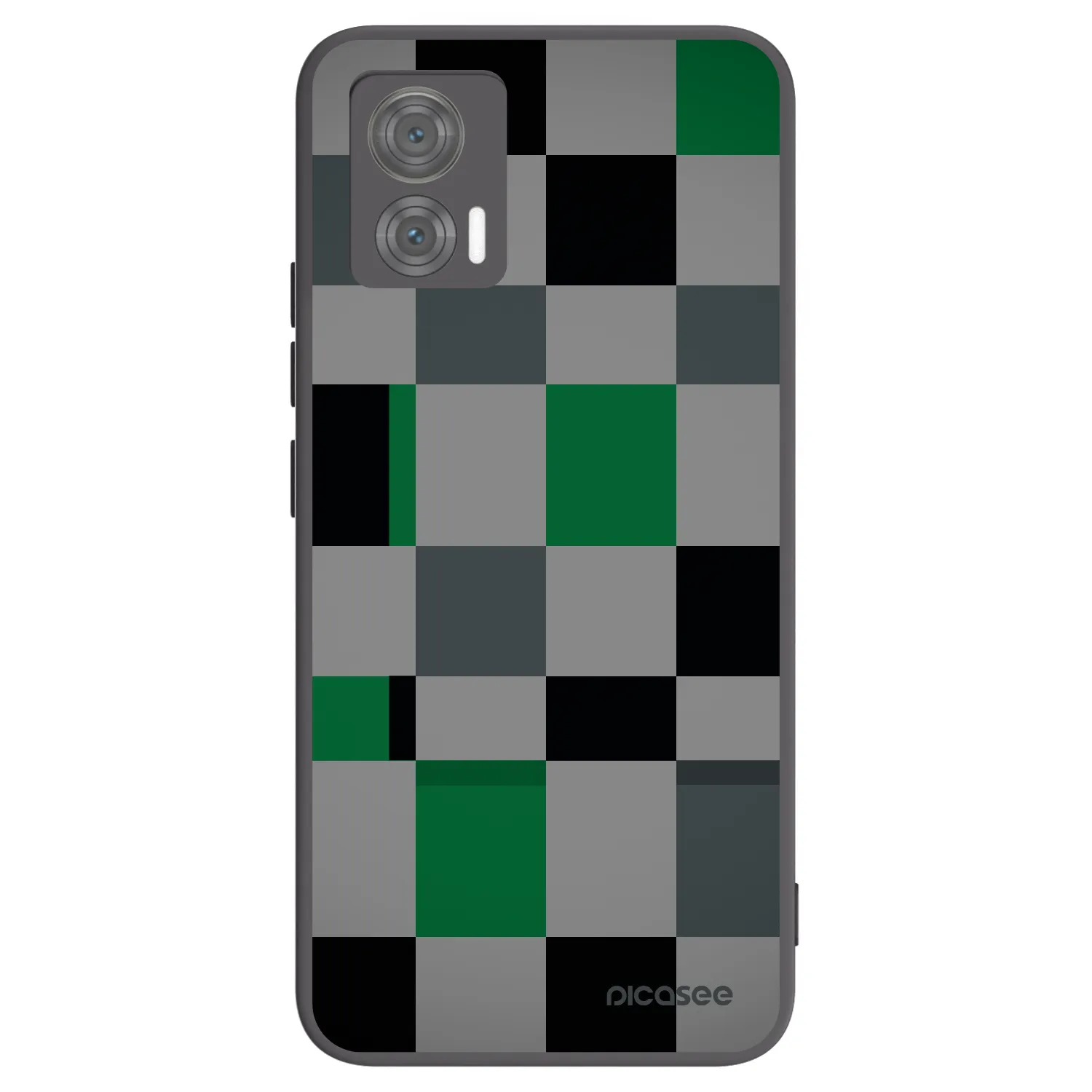 Picasee Μαύρη θήκη σιλικόνης για Motorola Edge 30 Neo - Block Grid